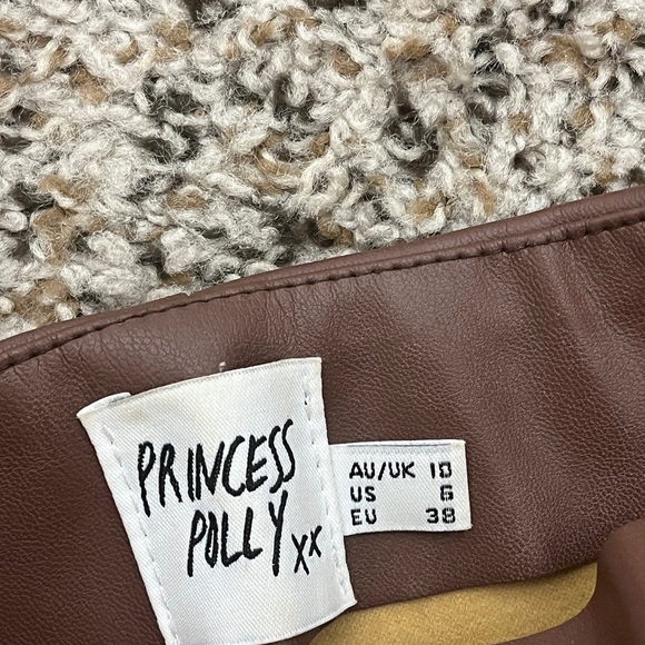 Princess Polly Leather Skirt w/ Tie Front Detail - Size 6 - CB 105 - Picture 4 of 4